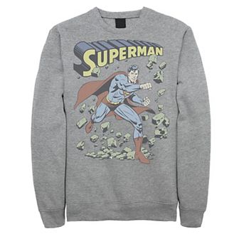 Men's DC Comics Superman With Rocks Vintage Poster Sweatshirt