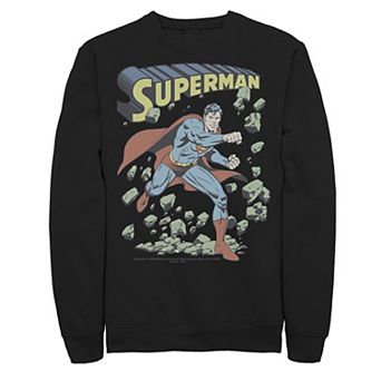 Men's DC Comics Superman With Rocks Vintage Poster Sweatshirt
