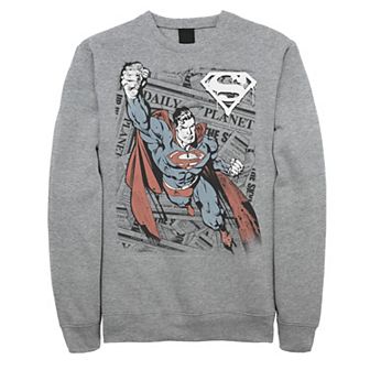 Men's DC Comics Superman Daily Planet Background Poster Sweatshirt
