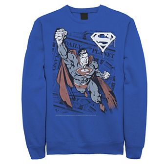 Men's DC Comics Superman Daily Planet Background Poster Sweatshirt