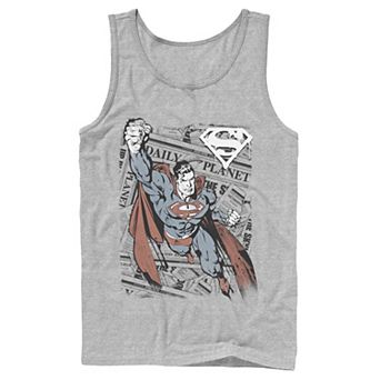 Men's DC Comics Superman Daily Planet Background Poster Tank Top