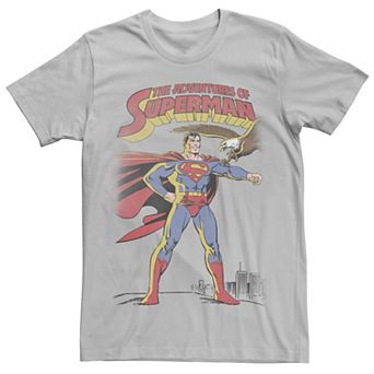 Men's DC Comics Superman Adventures Text Poster Tee