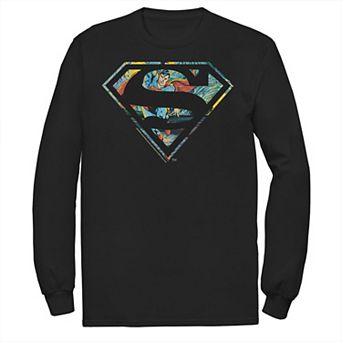 Men's DC Comics Superman Face Logo Long Sleeve Tee