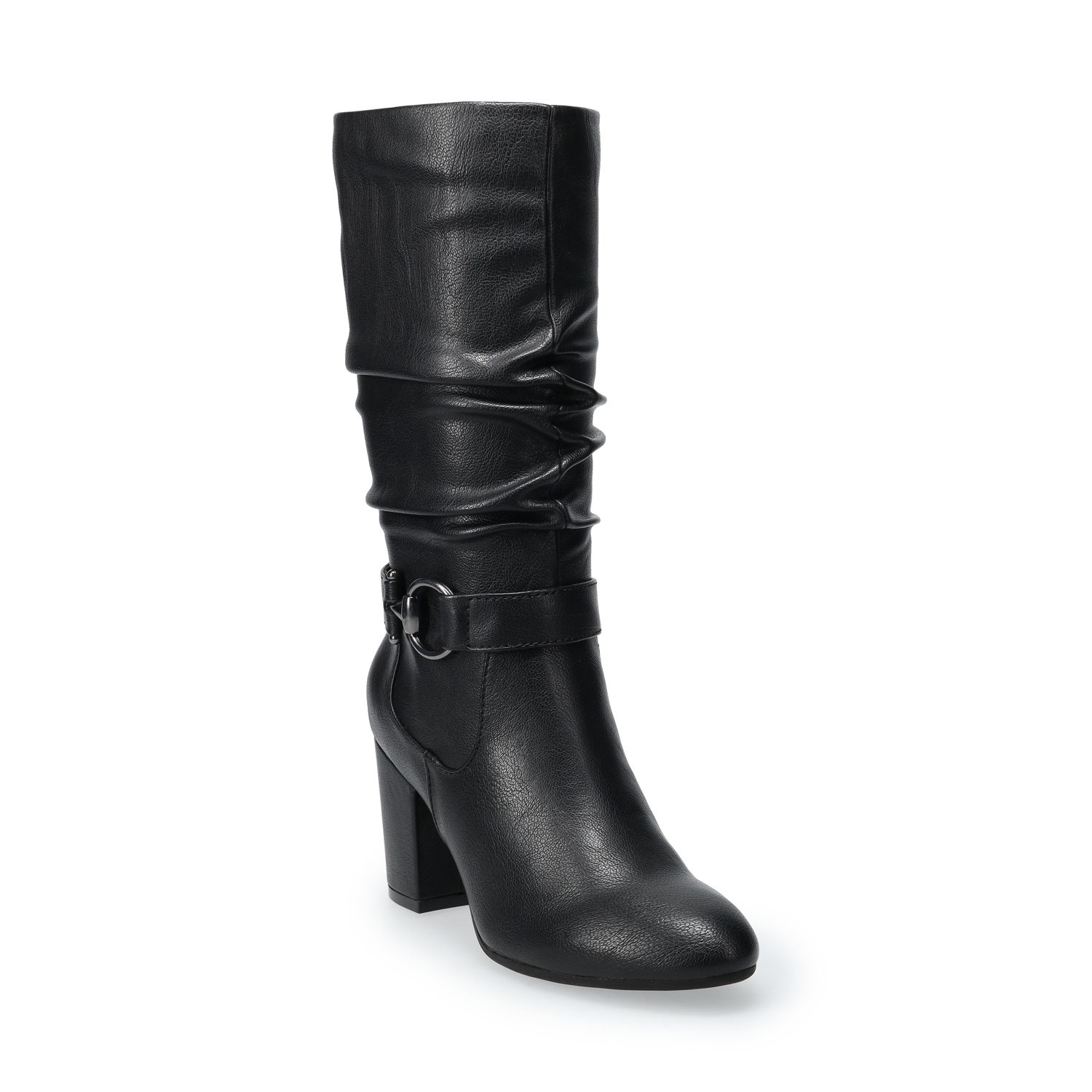 high heel slouch boots