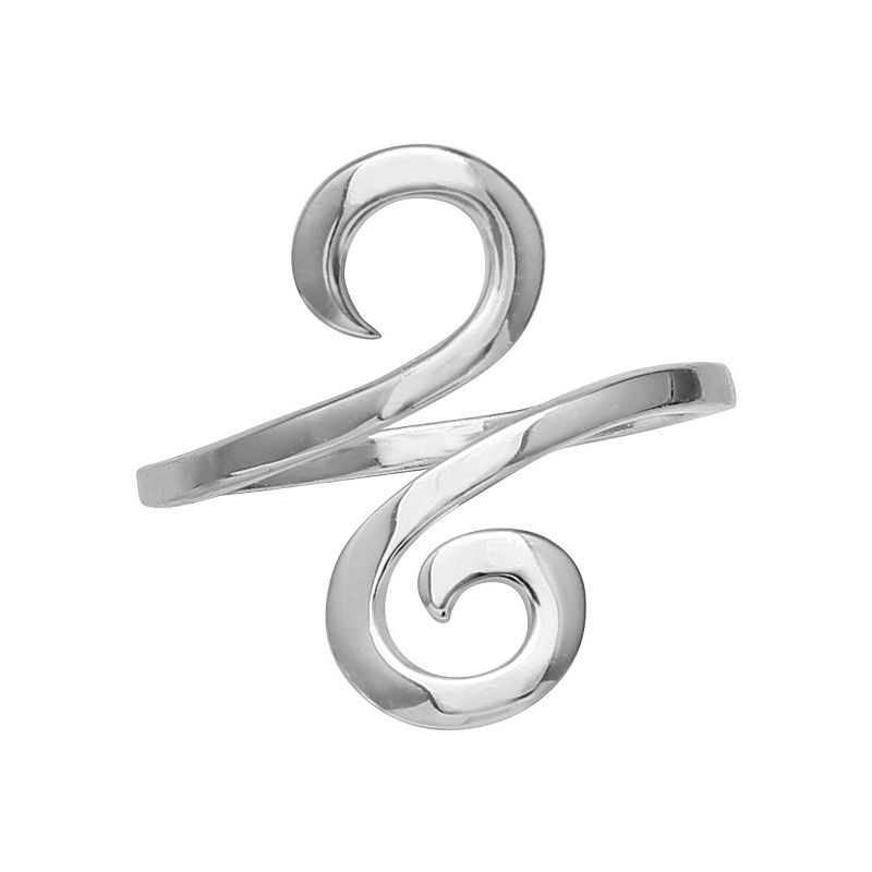PRIMROSE Sterling Silver Swirl Ring, Womens, Size: 7