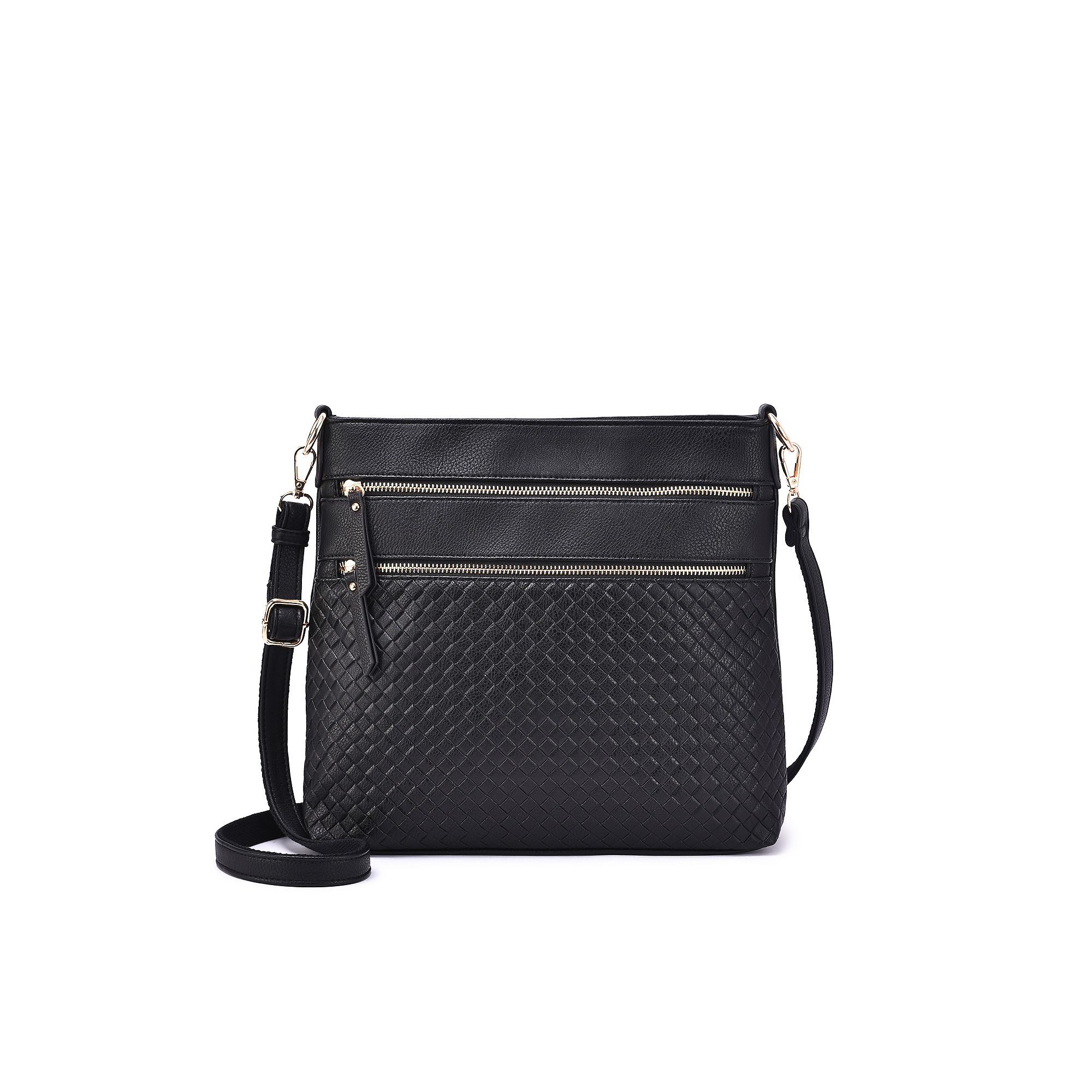Womens Mellow World Alecia Woven Shoulder Bag, Black