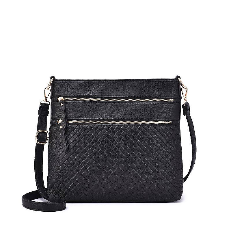 Women's Mellow World Alecia Woven Shoulder Bag, Black