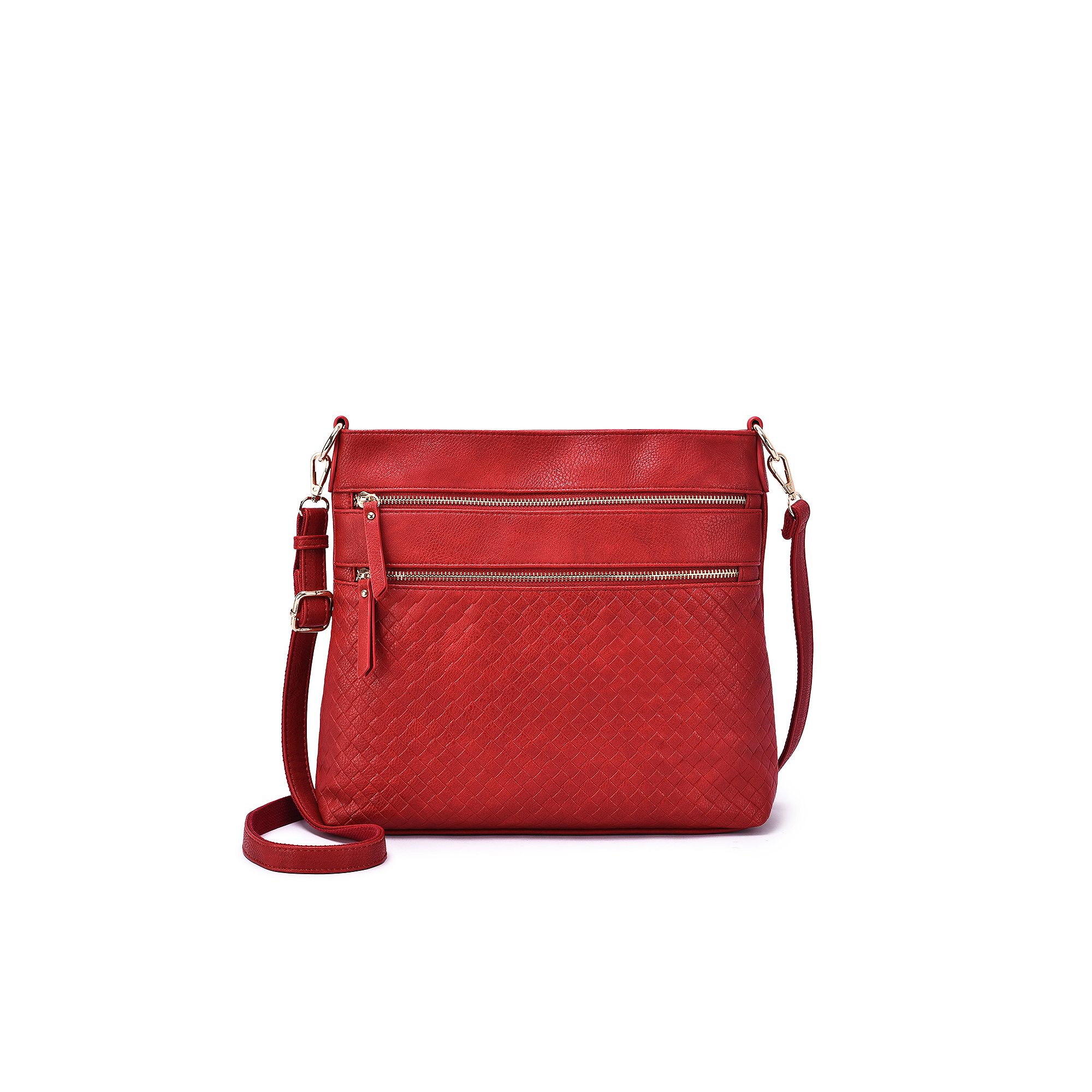 Womens Mellow World Alecia Woven Shoulder Bag, Red