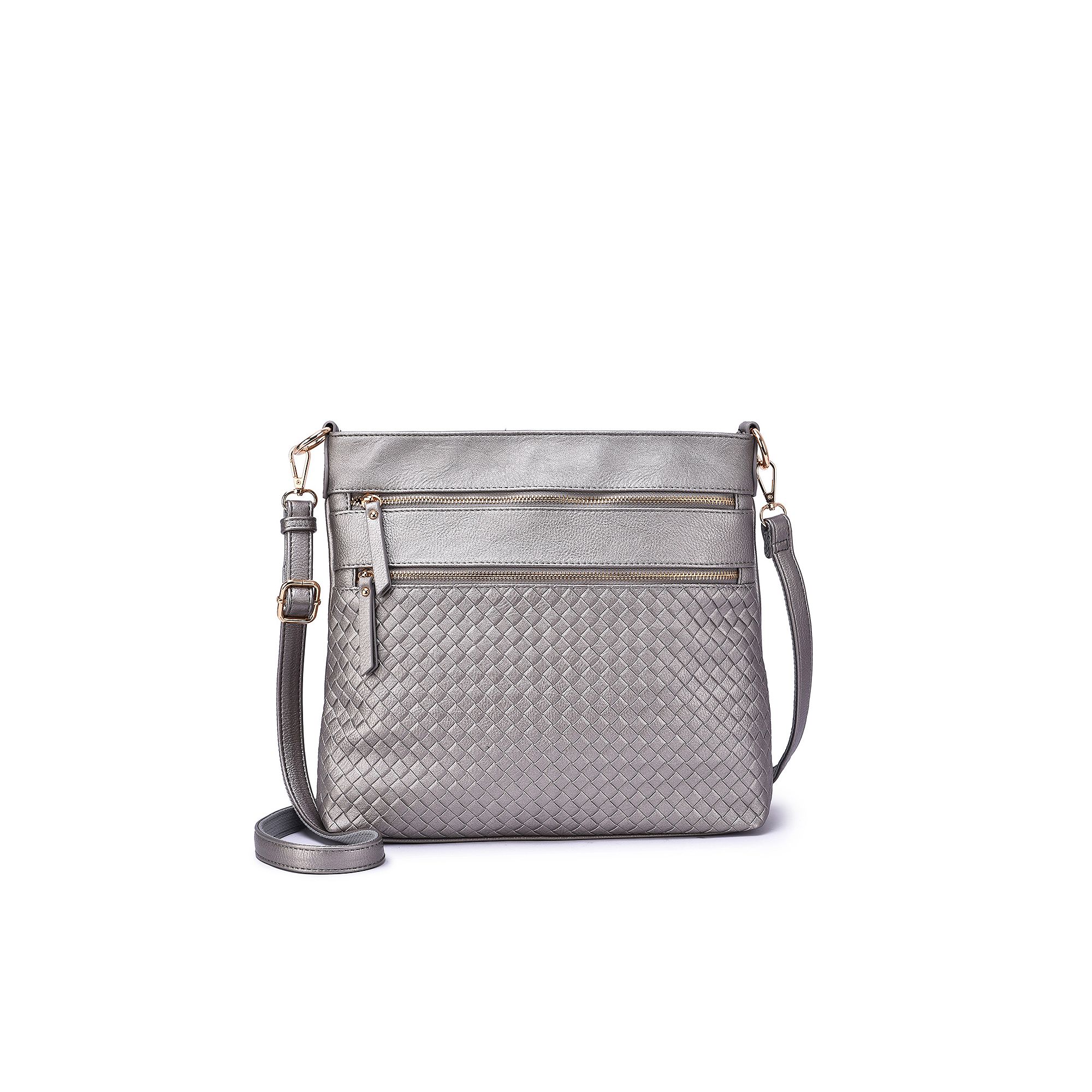 Womens Mellow World Alecia Woven Shoulder Bag, Grey Gray