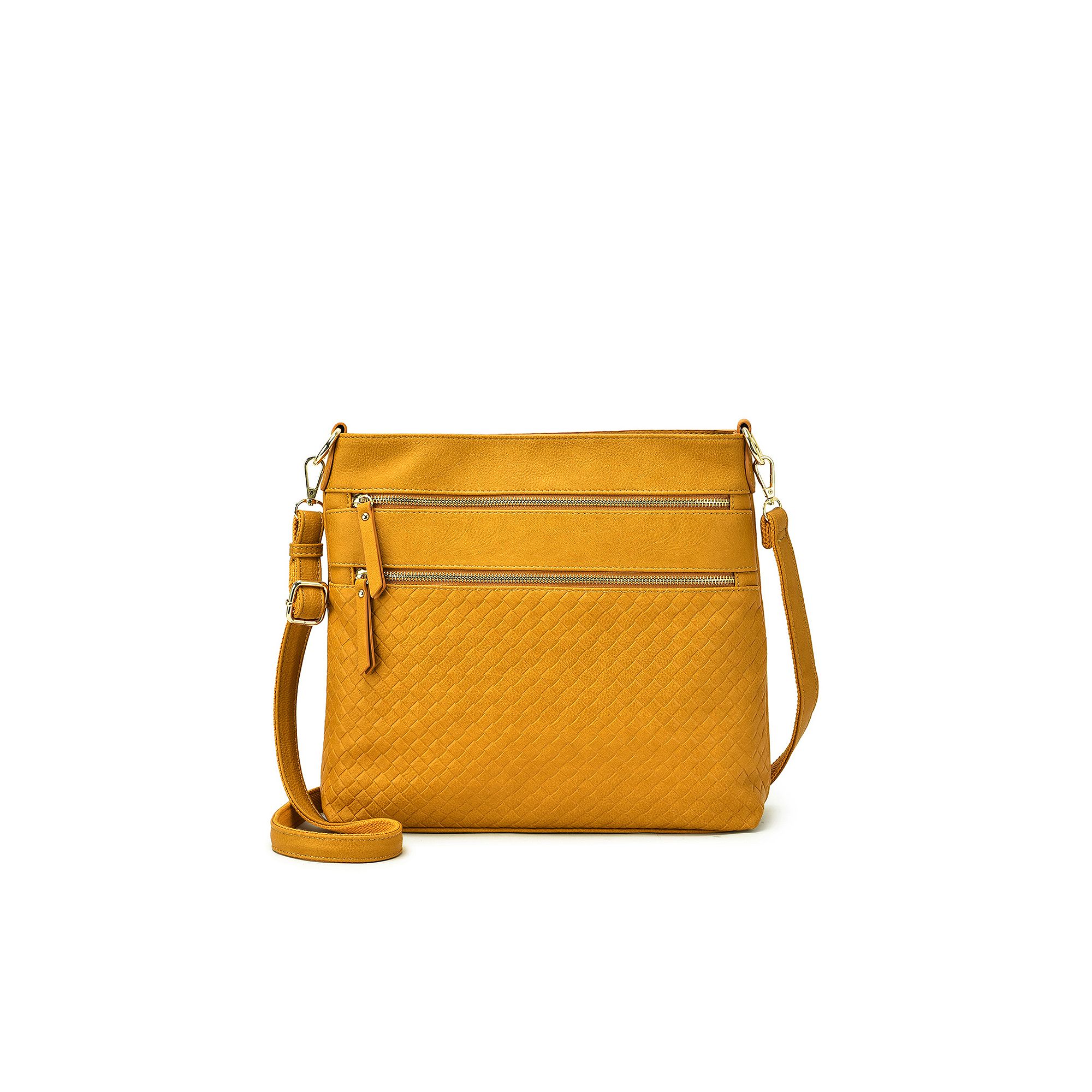 Womens Mellow World Alecia Woven Shoulder Bag, Yellow