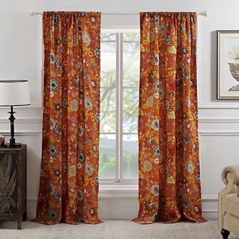 Greenland Home Fashions 2-pack Astoria Spice Window Curtains