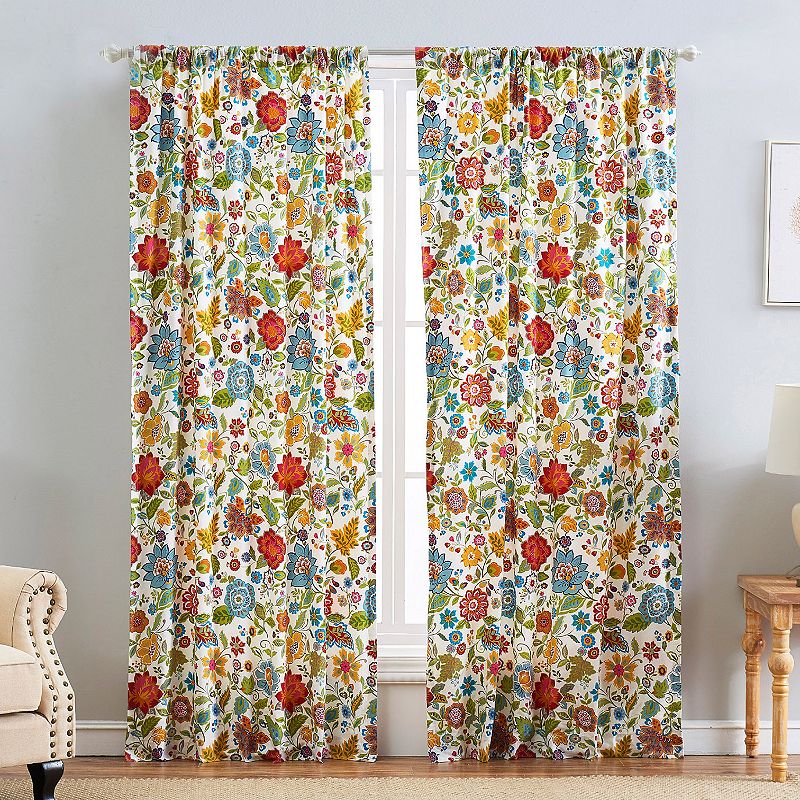 Greenland Home Fashions 2-pack Astoria Spice Window Curtains, White, 42X95