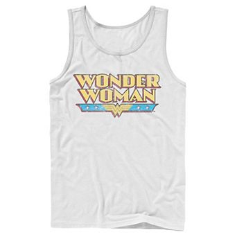Men's DC Comics Wonder Woman Vintage Distressed Logo Tank Top