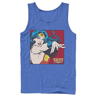 Men's DC Comics Wonder Woman Retro Pop Art Portrait Tank Top