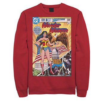 Men's DC Comics Wonder Woman Vintage Huntress Comic Cover Graphic Fleece Pullover