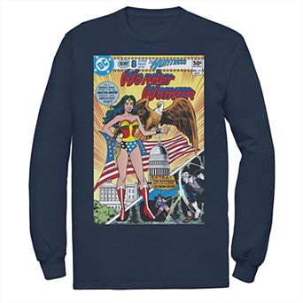 Men's DC Comics Wonder Woman Vintage Huntress Comic Cover Long Sleeve Graphic Tee