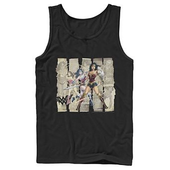 Men's DC Comics Wonder Woman Paper Strips Portrait Graphic Tank Top