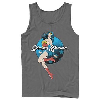 Men's DC Comics Wonder Woman Circle Stars Portrait Tank Top