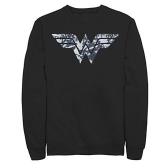 Men's DC Comics Wonder Woman Blue Tie Dye Logo Sweatshirt