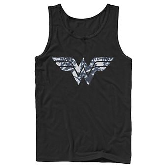 Men's DC Comics Wonder Woman Blue Tie Dye Logo Graphic Tank Top