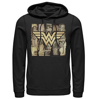 Men's DC Comics Wonder Woman Logo Newspaper Portraits Graphic Hoodie