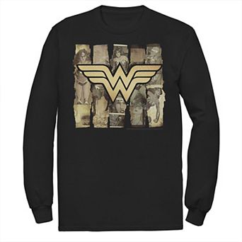 Men's DC Comics Wonder Woman Logo Newspaper Portraits Tee