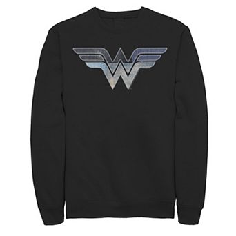 Men's DC Comics Wonder Woman Patchwork Logo Graphic Fleece Pullover