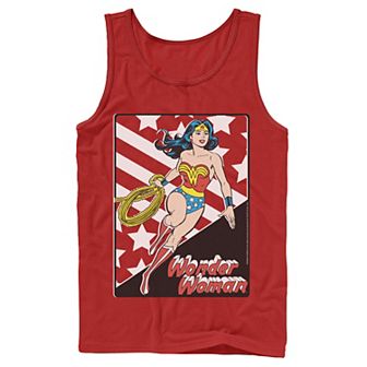 Men's DC Comics Wonder Woman Stars And Stripes Poster Graphic Tank Top