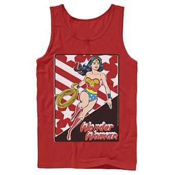 Men's DC Comics Wonder Woman Stars And Stripes Poster Graphic Tank Top