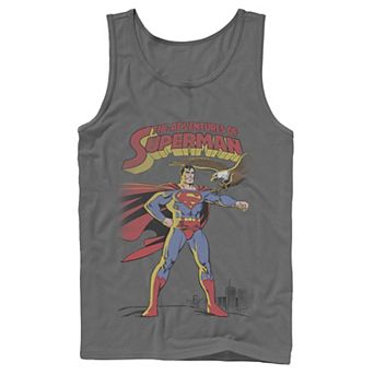 Men's DC Comics Superman Adventures Text Poster Tank Top