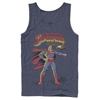 Men's DC Comics Superman Adventures Text Poster Tank Top