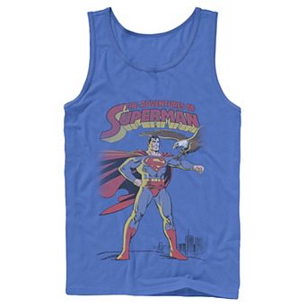 Men's DC Comics Superman Adventures Text Poster Tank Top