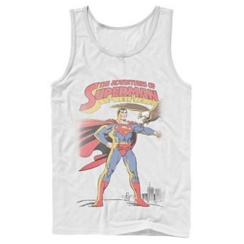 Men's DC Comics Superman Adventures Text Poster Tank Top