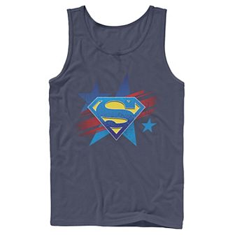 Men's DC Comics Superman Stars And Stripes Chest Logo Tank Top