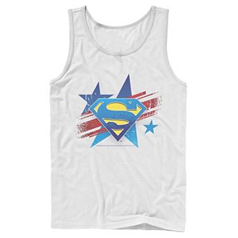 Men's DC Comics Superman Stars And Stripes Chest Logo Tank Top