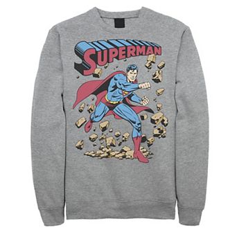 Men's DC Comics Superman Smash Rocks Vintage Poster Sweatshirt