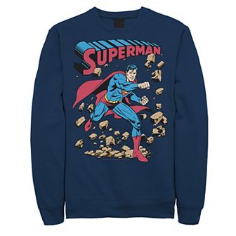 Men's DC Comics Superman Smash Rocks Vintage Poster Sweatshirt