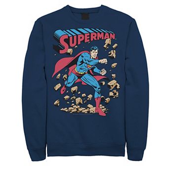 Men's DC Comics Superman Smash Rocks Vintage Poster Sweatshirt