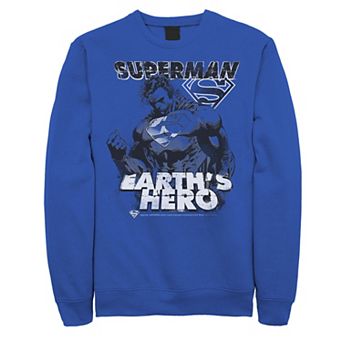 Men's DC Comics Superman Earth's Hero Sketched Poster Sweatshirt