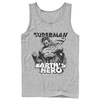 Men's DC Comics Superman Earth's Hero Sketched Poster Tank Top
