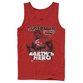 Men's DC Comics Superman Earth's Hero Sketched Poster Tank Top