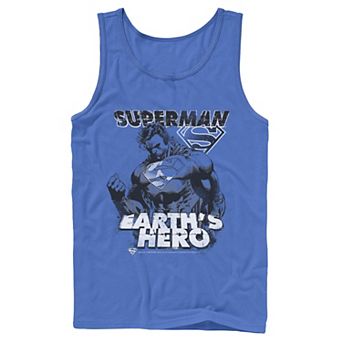 Men's DC Comics Superman Earth's Hero Sketched Poster Tank Top