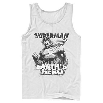 Men's DC Comics Superman Earth's Hero Sketched Poster Tank Top