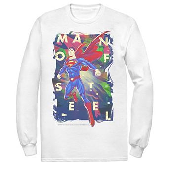 Men's DC Comics Superman Man Of Steel Bold Glitch Poster Tee