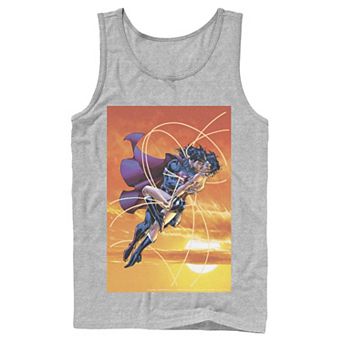 Men's DC Comics Superman Wonder Woman Kiss Poster Tank Top