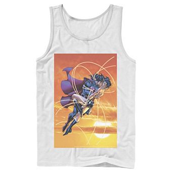 Men's DC Comics Superman Wonder Woman Kiss Poster Tank Top