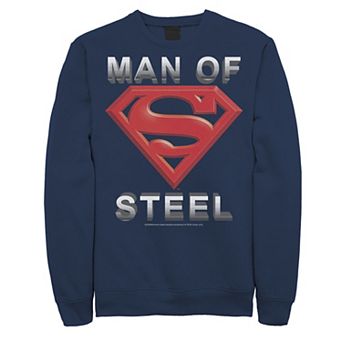Men's DC Comics Superman Man Of Steel Text Logo Sweatshirt