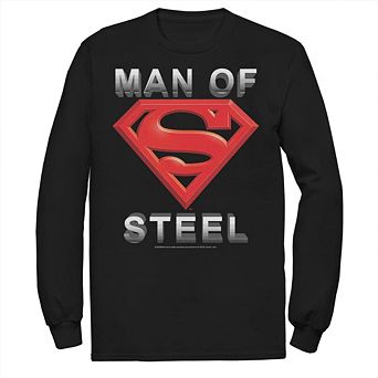Men's DC Comics Superman Man Of Steel Text Logo Tee