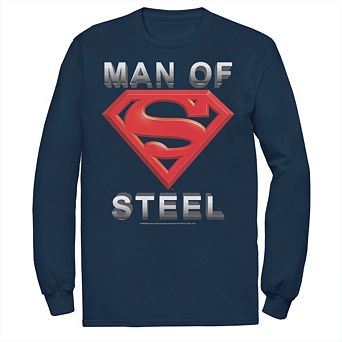 Men's DC Comics Superman Man Of Steel Text Logo Tee