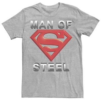 Men's DC Comics Superman Man Of Steel Text Logo Tee